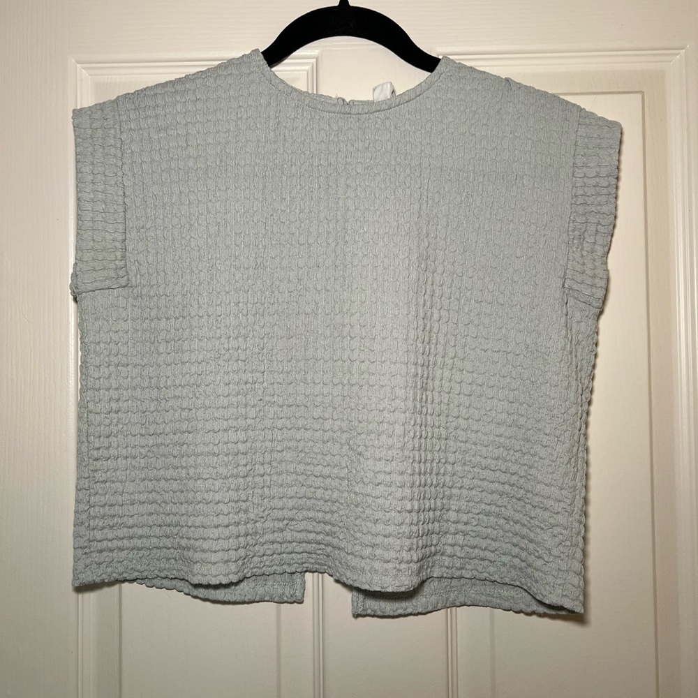 Textured Gray blue Zara Top